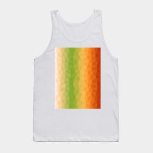 Cream, Green, Orange and Red Geometric Abstract Design Tank Top